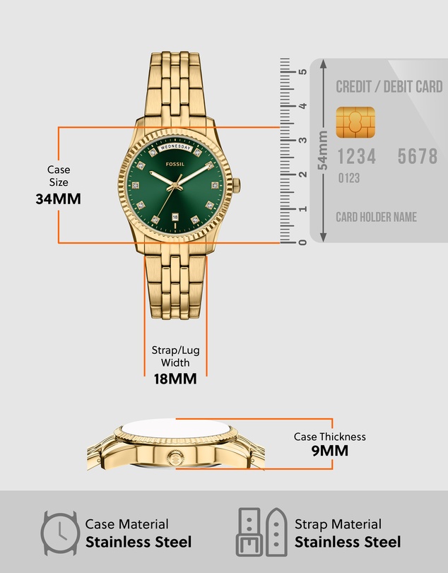 Fossil - Scarlette Gold Tone Analogue Watch