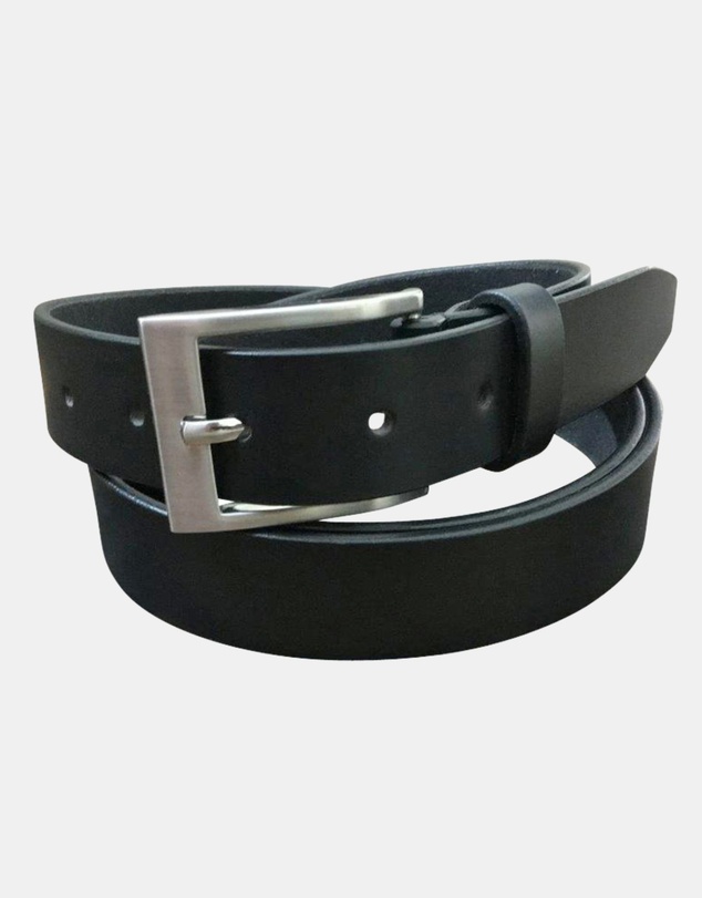 Jacaru - Jacaru 6011 Classic Men Leather Belt Black 40mm
