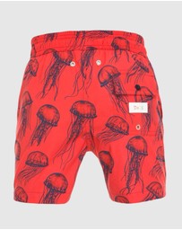 Tolu Australia - Boys Red Swim Shorts With Jellyfish