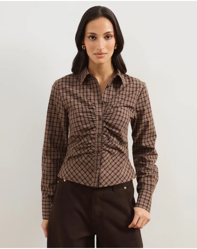 Atmos&Here - Maura Gathered Front Shirt