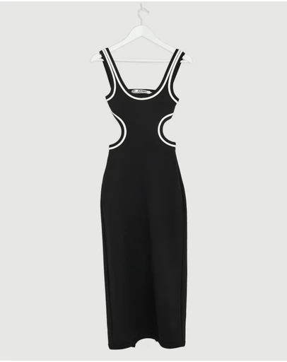 Revibe - Repaired BY JOHNNY. Milly Cut Out Midi Dress - AU 8