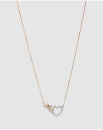 Swarovski - Hyperbola necklace, Infinity and heart, White, Mixed metal finish