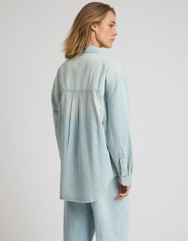ONE TEASPOON - Daydream Oversized Denim Shirt - Sea Mist Blue