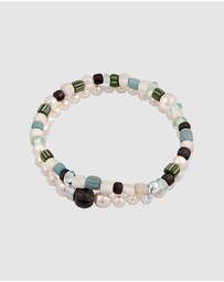 Kuzzoi - ICONIC EXCLUSIVE - Bracelet Male Synthetic Pearl 925 Sterling Silver