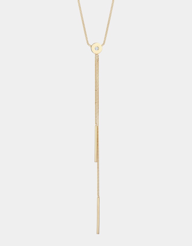 Elli Jewelry - Necklace Crystal Circle 925 Sterling Silver Gold-Plated