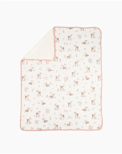 Living Textiles - Jersey Sherpa Blanket - Fawn Fables