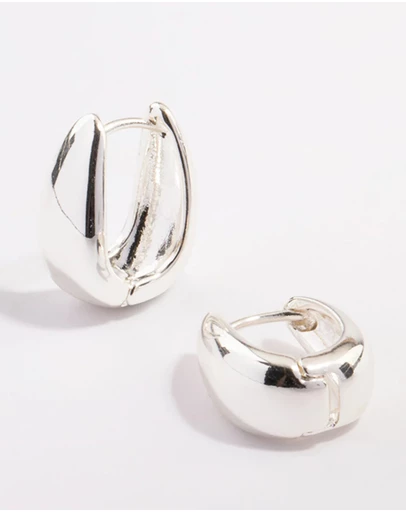 Lovisa - Silver Plated Brass Boho Taper Hoop Earrings