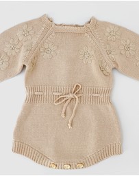 WITH LOVE FOR KIDS - Long Sleeve Knitted Romper - Babies