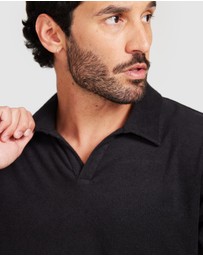 Vacay Swimwear - Black Terry Polo