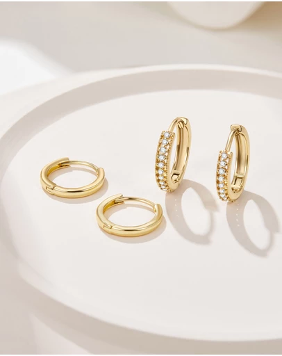 Mestige - Imogen Petite Hoops - 18K Gold Plated