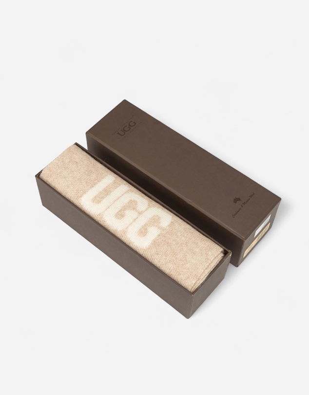 Ozwear Connection Uggs - Ugg Logo Cashmere Aus Wool Woven Scarf