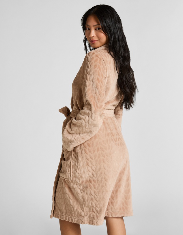 Hunkemoller - Cable Flannel Short Robe
