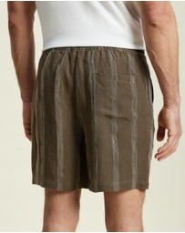 AERE - Linen Stripe Euro Shorts