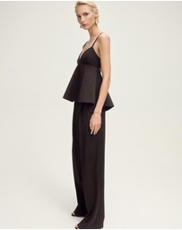 M.N.G - Blues Open Back Ruffle Top