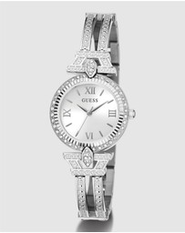 GUESS - Guess Ladies Silver Tone 28mm Analogue Watch