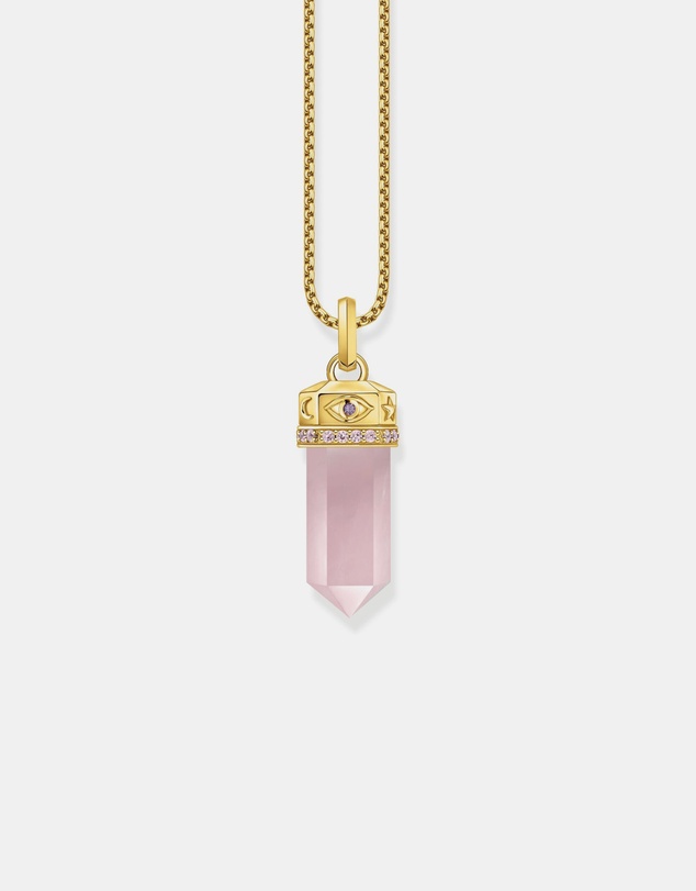THOMAS SABO - Rose Quartz Crystal Pendant Gold