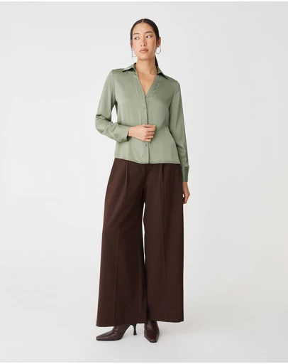 Forcast - Lila V-neck Satin Blouse