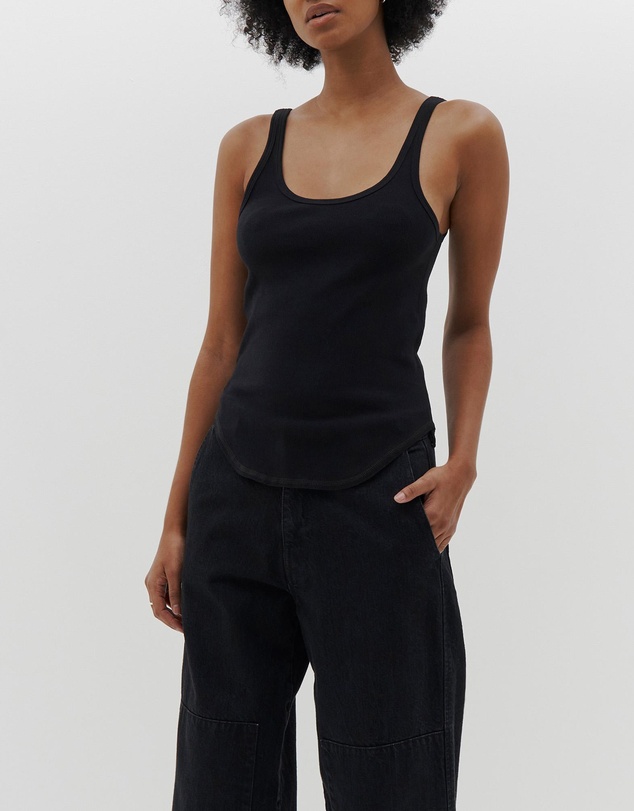 Bassike - slim scoop rib tank