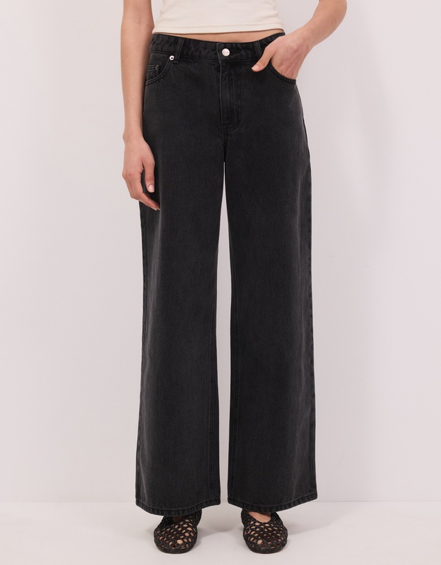 Calli - Gaia Mid Rise Wide Leg Jeans