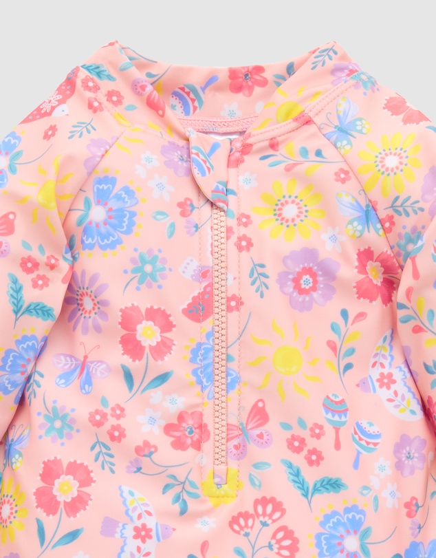 Purebaby - Printed Long Sleeve Swimsuit- Kids-Babies
