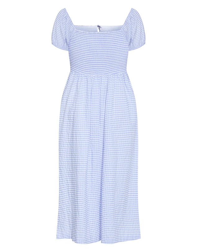 City Chic - Plus size Abbie Short Sleeve Gingham Dress - blue