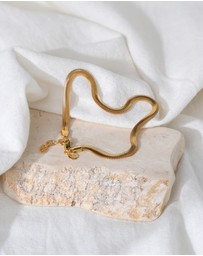 Elli Jewelry - Anklet Flat Elegant in 925 Sterling Silver Gold Plated