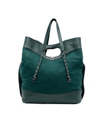 Pre-Loved by Azura Reborn - Pre-Loved Extra Large Stitched Wool and Calfskin 31 Shopping Bag