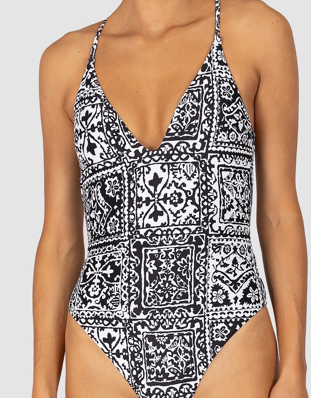Baku Swimwear - Havana Deep V Neck One Piece Swimsuit