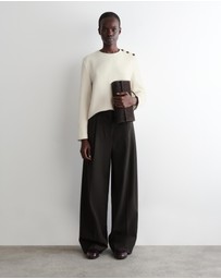 COS - Button-Detail Boiled-Wool Sweatshirt