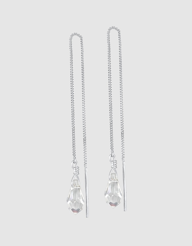 Elli Jewelry - Crystal Pull-Through Drop Earrings in 925 Silver