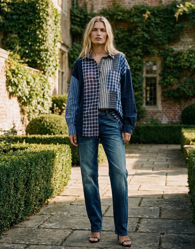 THE TALES - The Tales Patchwork Check Stripe Shirt