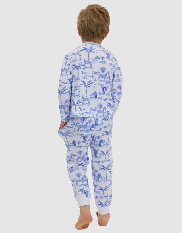 Sant And Abel - Kids Skydog Blue Toile Long PJ Set