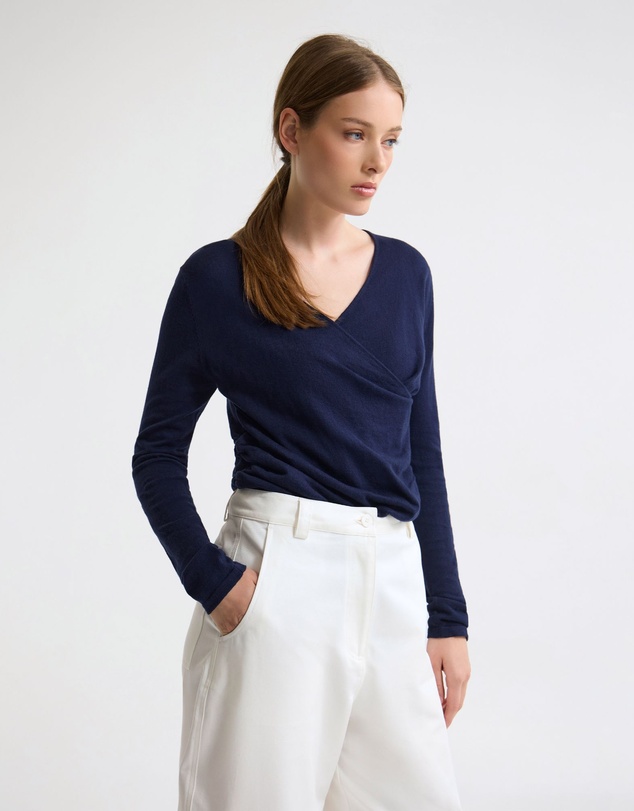 Oxford - Daria Wrap Front Knitted Top