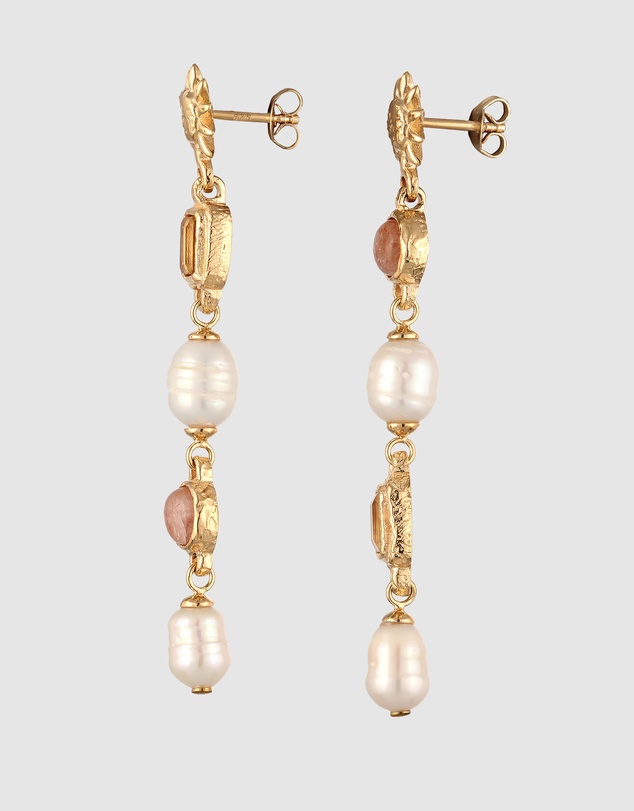 Haze & Glory - ICONIC EXCLUSIVE - Earrings Hanger Golden Sun 925 Sterling Silver Gold-Plated
