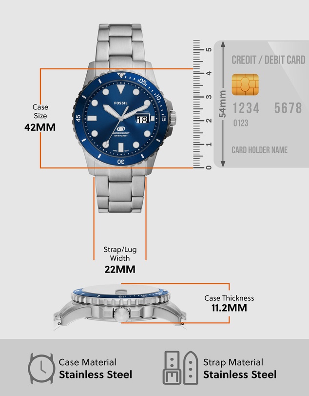 Fossil - Fossil Silver Tone Analogue Watch