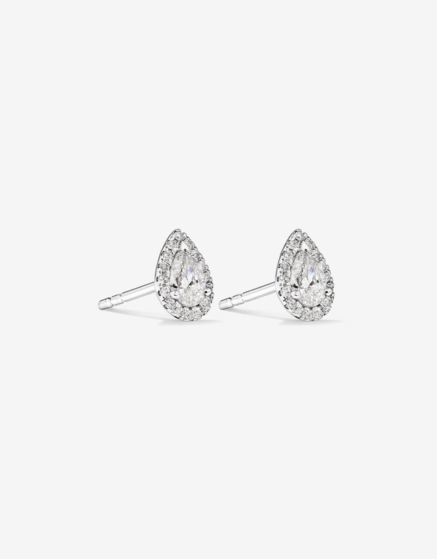 Michael Hill - 0.45 Carat TW Pear Diamond Halo Stud Earrings in 10kt White Gold