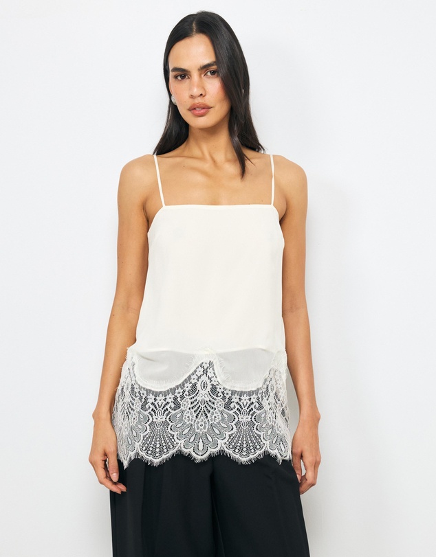 AERE - Alina Lace Trim Cami Top
