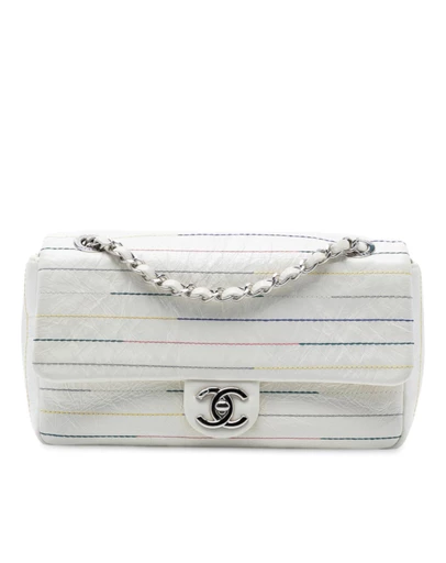 Pre-Loved by Azura Reborn - Pre-Loved Distressed Calfskin Straight Line Stitch Flap