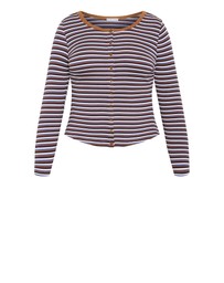 City Chic - 70's Stripe Long Sleeve Rib Top