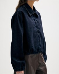Minima Esenciales - Mara Bubble Hem Denim Bomber Jacket