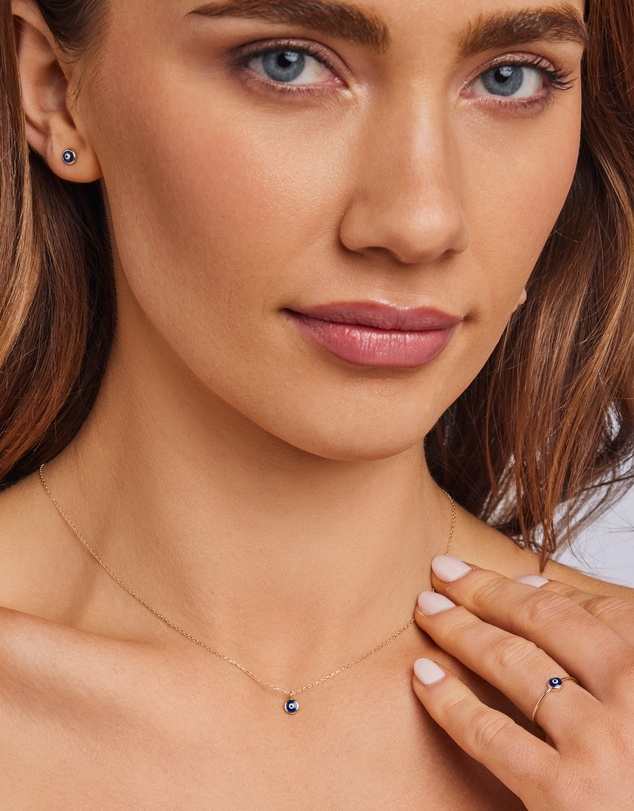 Zoe Olivia - 9K Gold Evil Eye Necklace