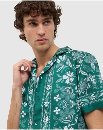 Politix - Aidan Border Print Short Sleeve Shirt