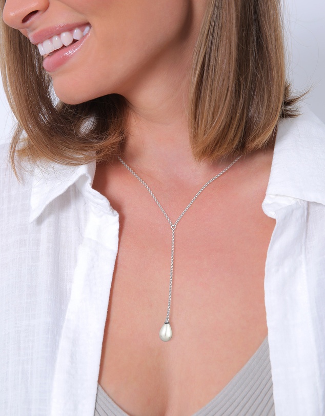 Elli Jewelry - Shell Pearl Y-Necklace in 925 Silver