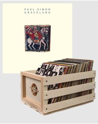 Sony Music - Crosley Record Storage Crate Paul Smon Graceland Vinyl Album Bundle