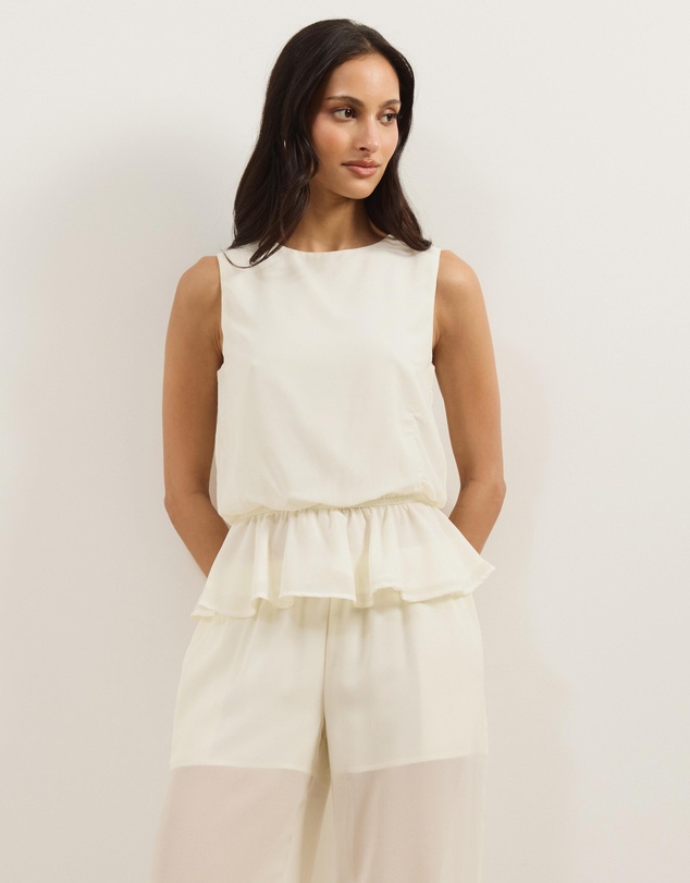 Atmos&Here - Jamie Chiffon Gathered Sleeveless Top
