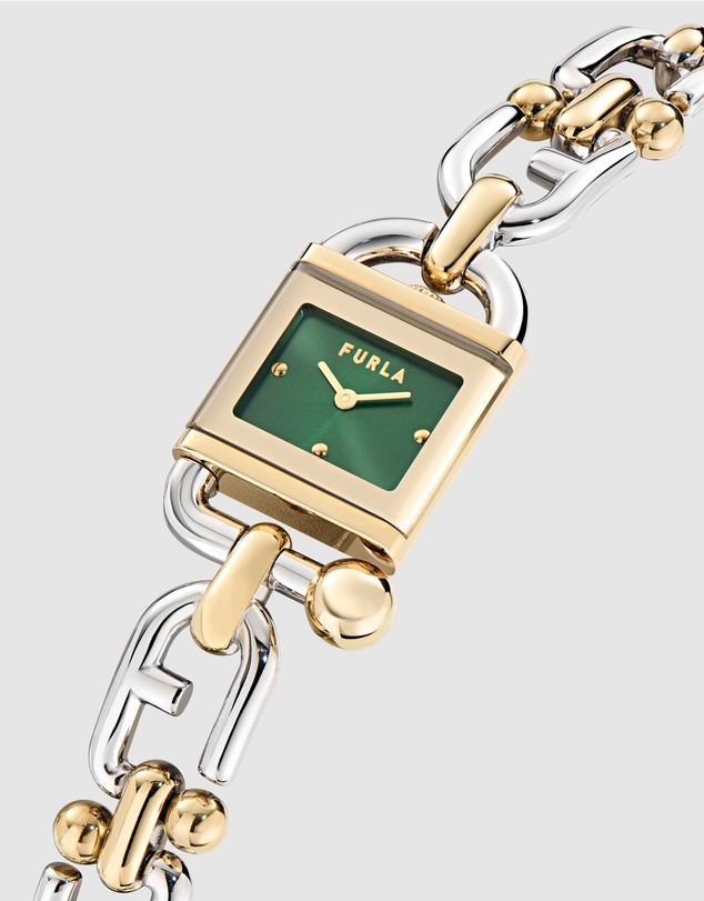 Furla - Mianuvola Square Silver & Gold Duotone Bracelet Watch