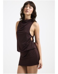 Alice In The Eve - Louise High Neck Draped Mini Dress