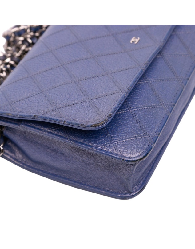 Pre-Loved by Azura Reborn - Pre-Loved CC Calfskin Double Stitched Wallet on Chain