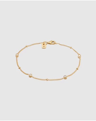 Kuzzoi - ICONIC EXCLUSIVE - Satellite Chain Bracelet with Crystals in Gold-Plated 925 Sterling Silver