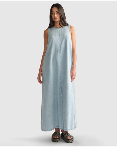 Decjuba - D-Luxe Denim Racer Maxi Dress
